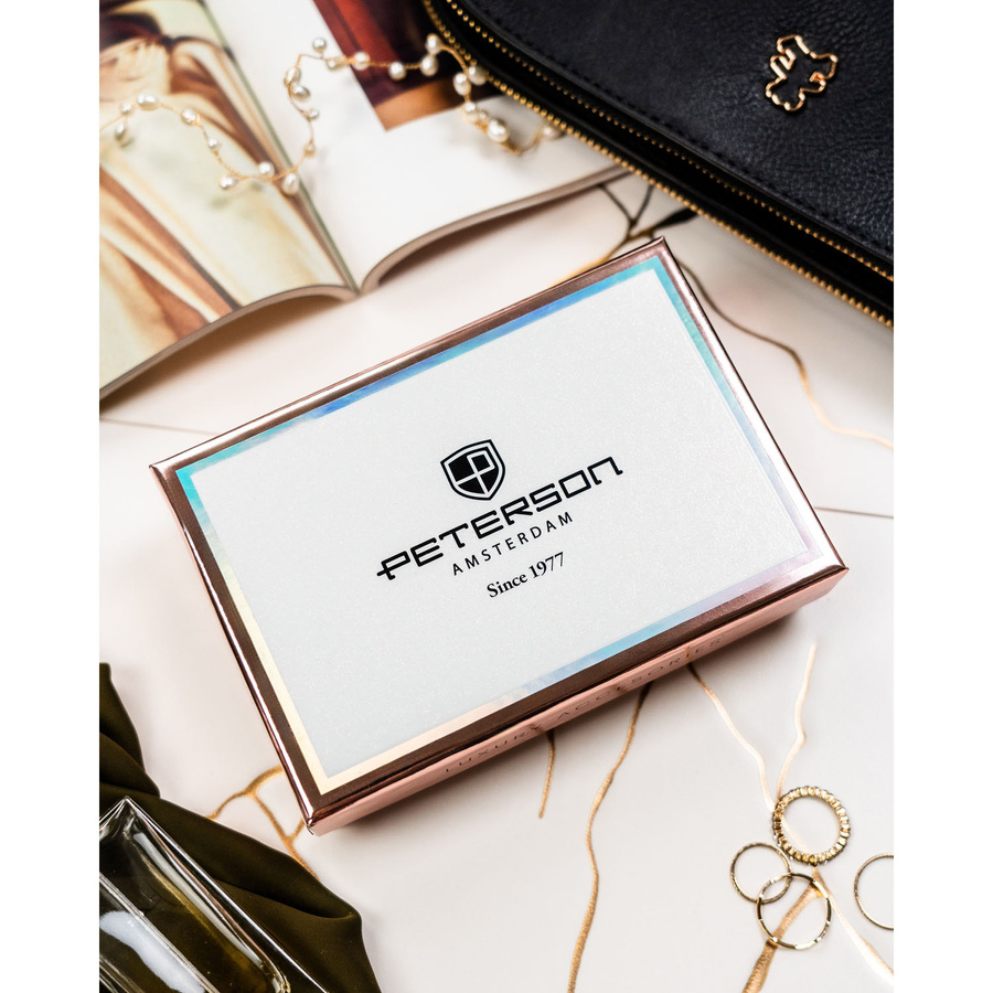 Modny, kolorowy portfel damski ze skóry ekologicznej w kwiaty - Peterson