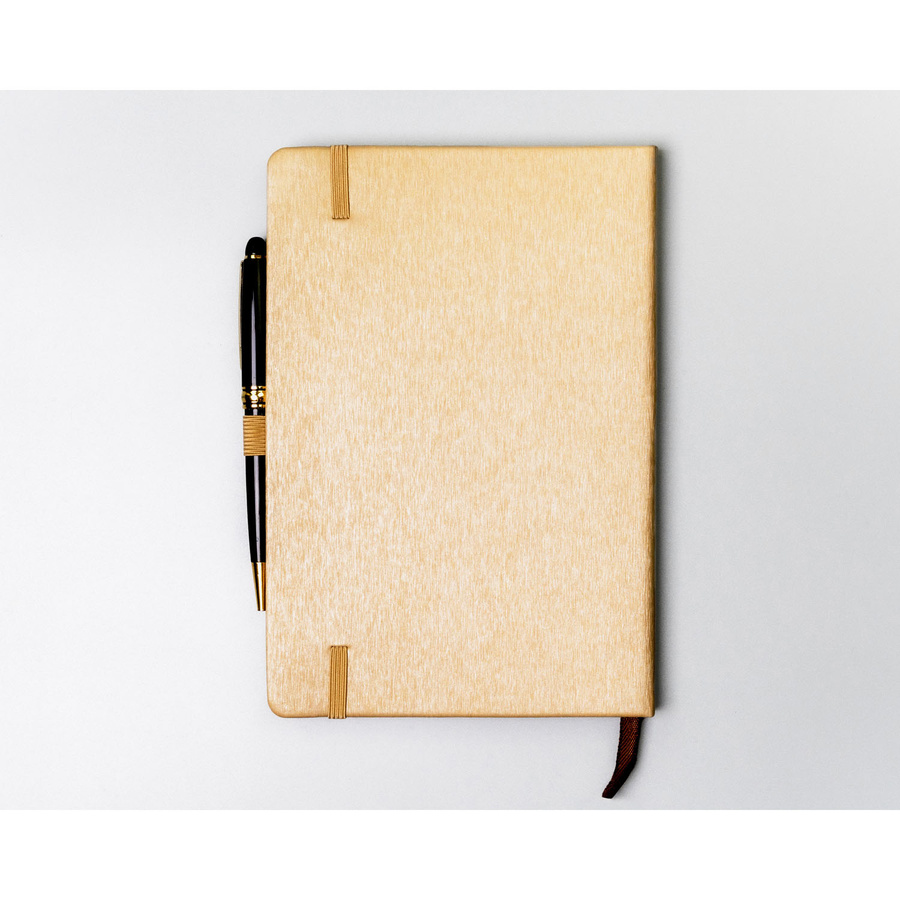 Beżowy notes w formacie B5 zadrukowany w linie - Peterson