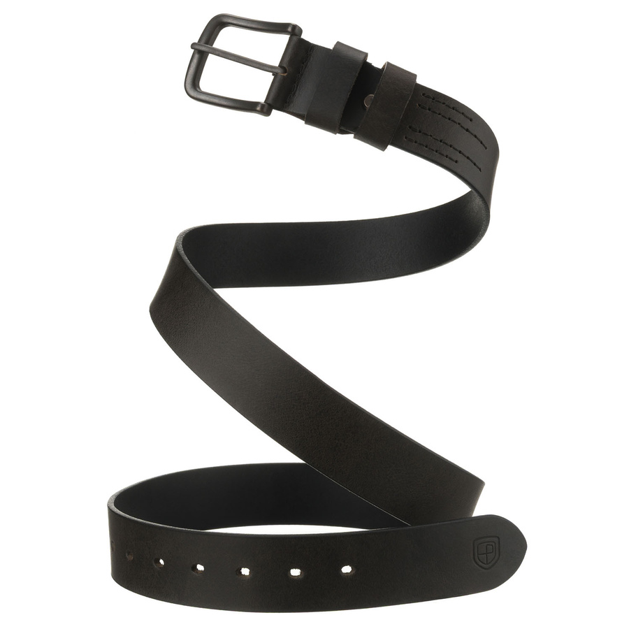 Pasek męski ze skóry naturalnej w czarnym kolorze - Peterson