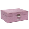 Szkatułka na biżuterię zamykana na kluczyk, różowa - Peterson