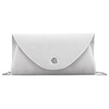 Elegancka kopertówka damska w srebrnym kolorze wykonana z tkaniny syntetycznej i zamykana klipsem magnetycznym - Rovicky