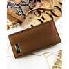 Brązowy portfel damski ze skóry naturalnej i ekologicznej z systemem RFID - Peterson
