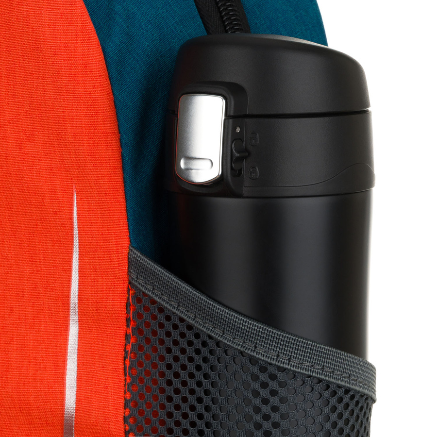 Turystyczny plecak w granatowo-pomarańczowym kolorze zamykany suwakiem - Peterson