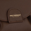 Brązowa listonoszka damska ze skóry ekologicznej zamykana na klips magnetyczny - Peterson