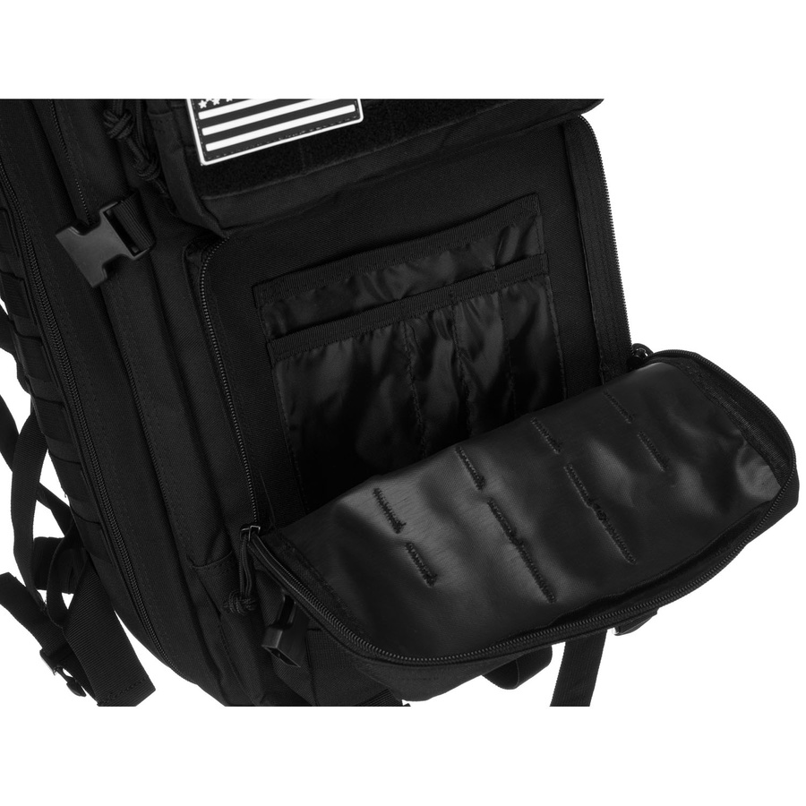 Duży, taktyczny plecak militarny z nylonu w czarnym kolorze - Peterson