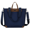 Duża, granatowa shopperka damska, jednokomorowa, zawieszona na uchwytach i doczepianym pasku - Peterson