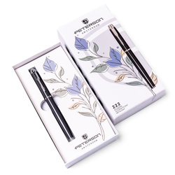 Metalowy długopis w szaro-srebrnym kolorze z czarnym wkładem - Peterson