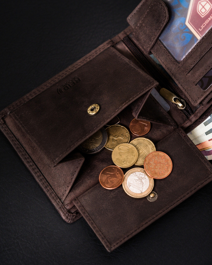 Skórzany portfel męski na dowód rejestracyjny - Peterson