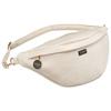 Miejska saszetka damska beżowa z eko skóry nerka na biodra  lub na ramię crossbody Peterson