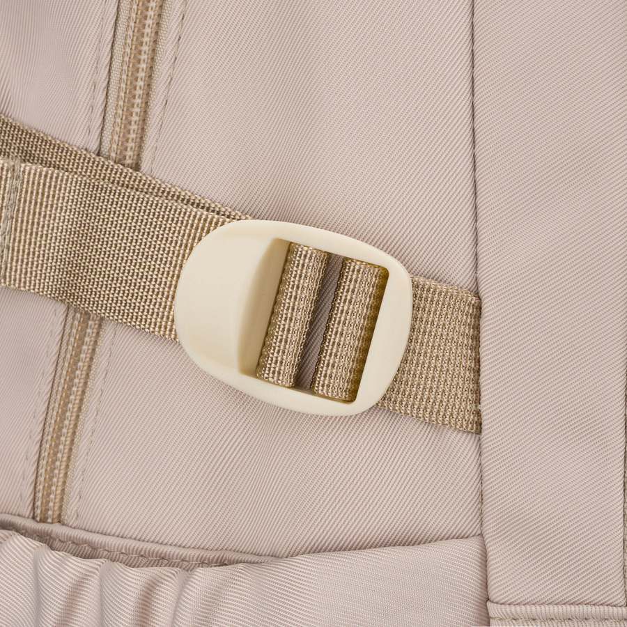 Beżowy, modny plecak szkolny z poliestru zawieszony na regulowanych szelkach - Peterson