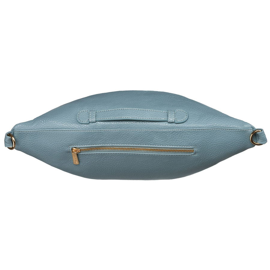 Modna sportowa niebieska saszetka damska na biodra, na ramię lub przez ramię nerka crossbody z eko skóry Peterson