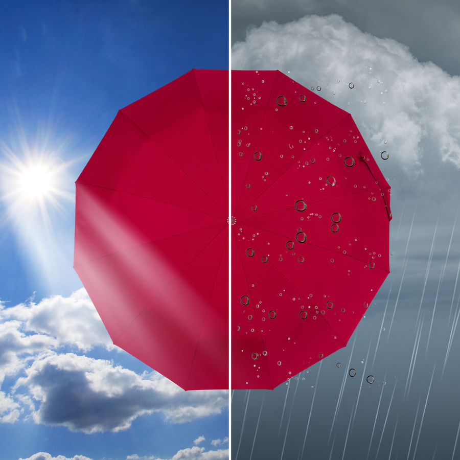 Parasol w kolorze czerwonym, rozkładany automatycznie - Peterson