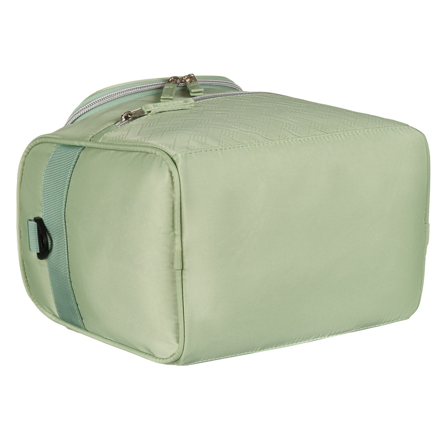 Zielona kosmetyczka podróżna z tkaniny syntetycznej z haczykiem do zawieszenia - Peterson