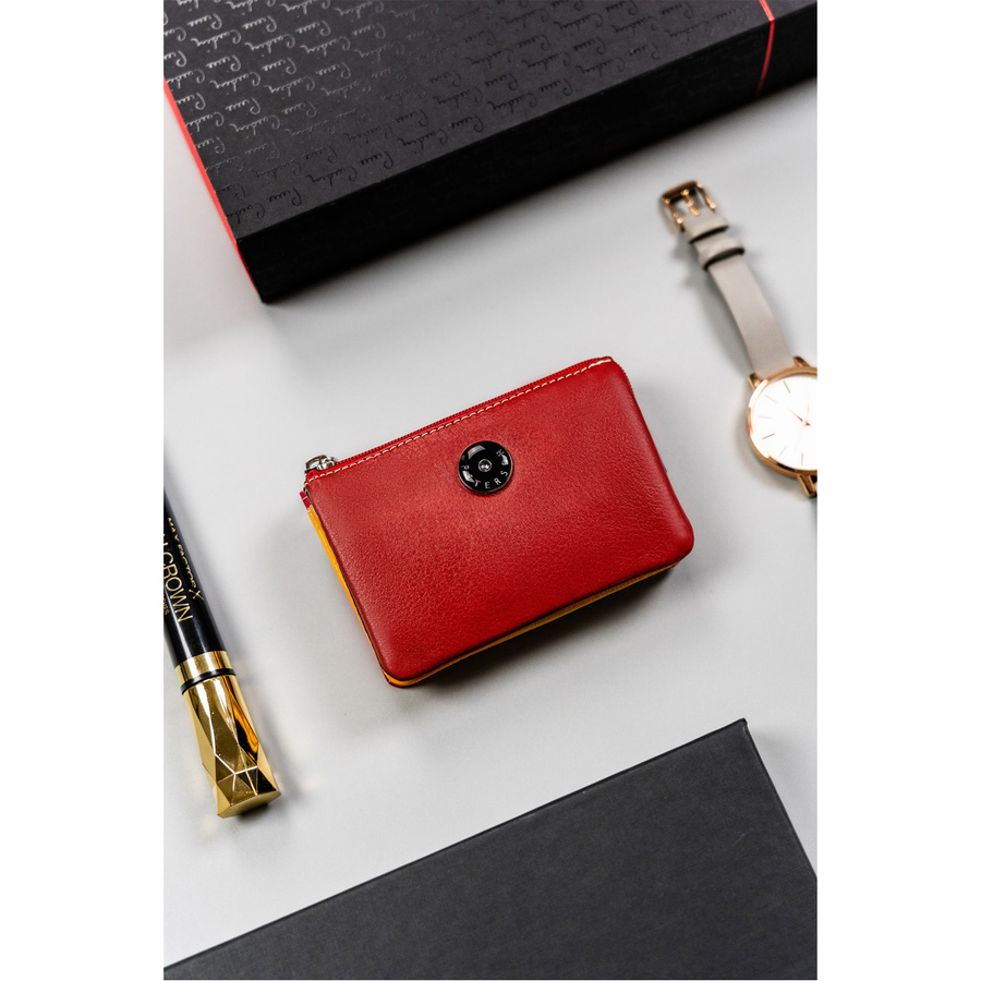 Damskie skórzane etui na klucze z kieszonkami - Peterson