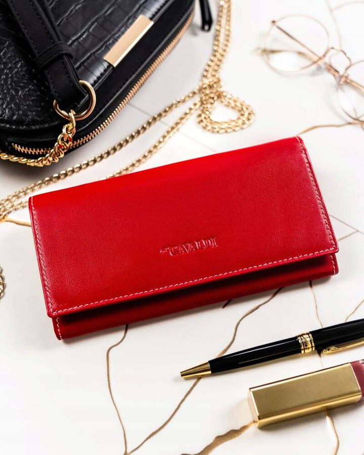 Skórzany portfel damski na zatrzask - 4U Cavaldi