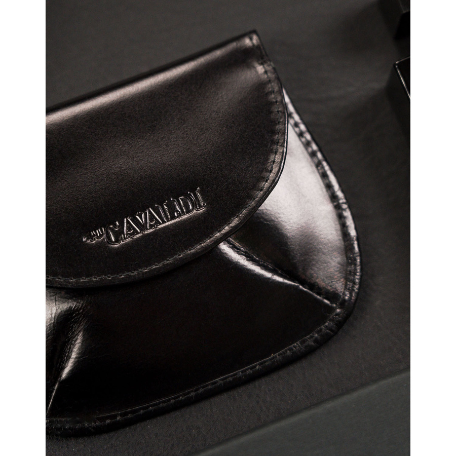 Skórzane, czarne etui na klucze z portmonetką damską - 4U Cavaldi