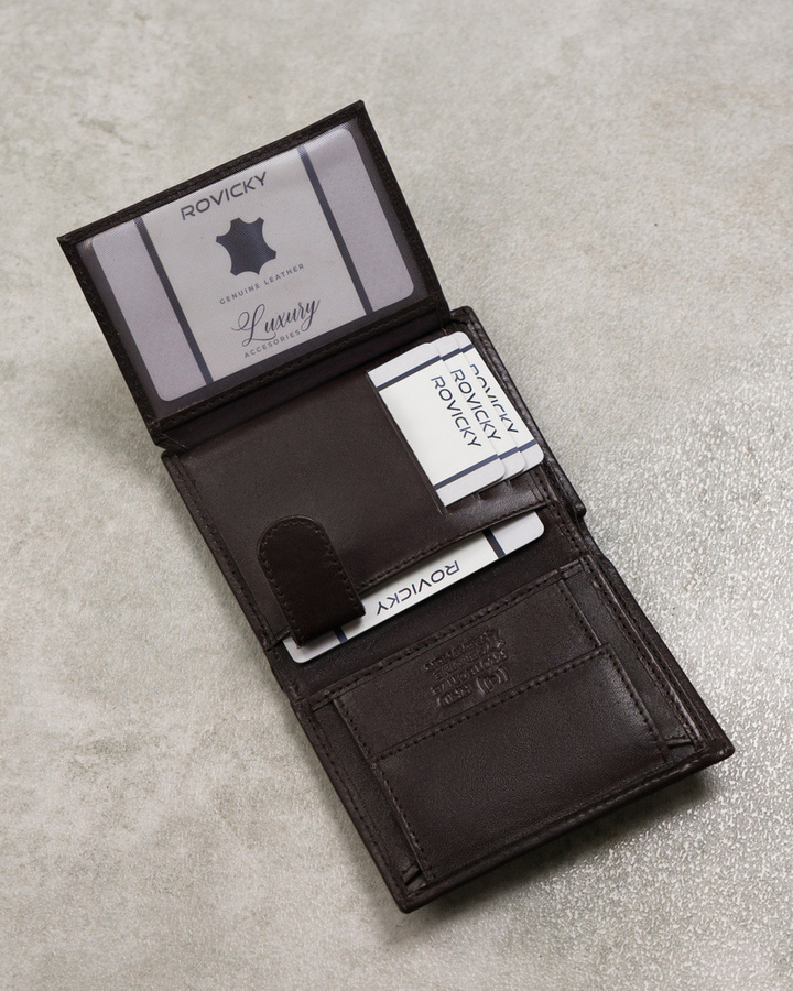 Skórzany portfel męski z kieszonką na suwak - Always Wild