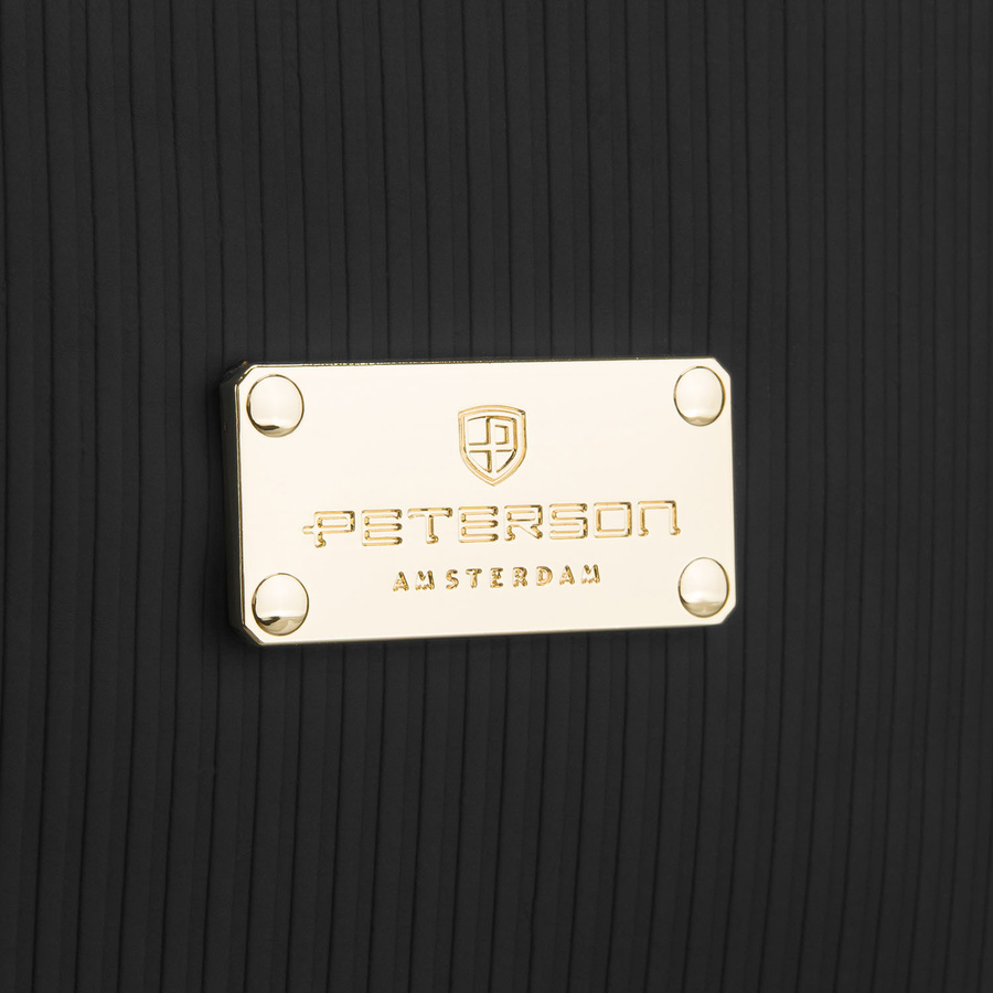 Czarna kosmetyczka z tkaniny syntetycznej z poręcznym uchwytem - Peterson