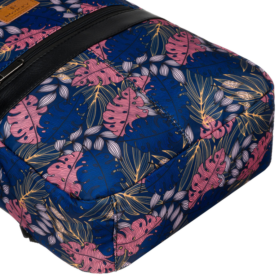 Plecak damski z poliestru, zawieszony na regulowanych szelkach i uchwycie na dłoń - Rovicky