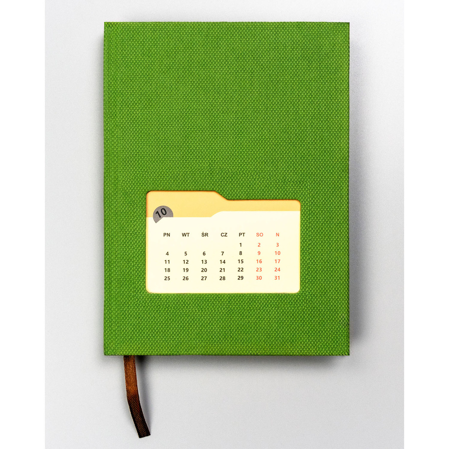 Zielony notes w twardej oprawie zadrukowany w kropki, format B6 - Peterson