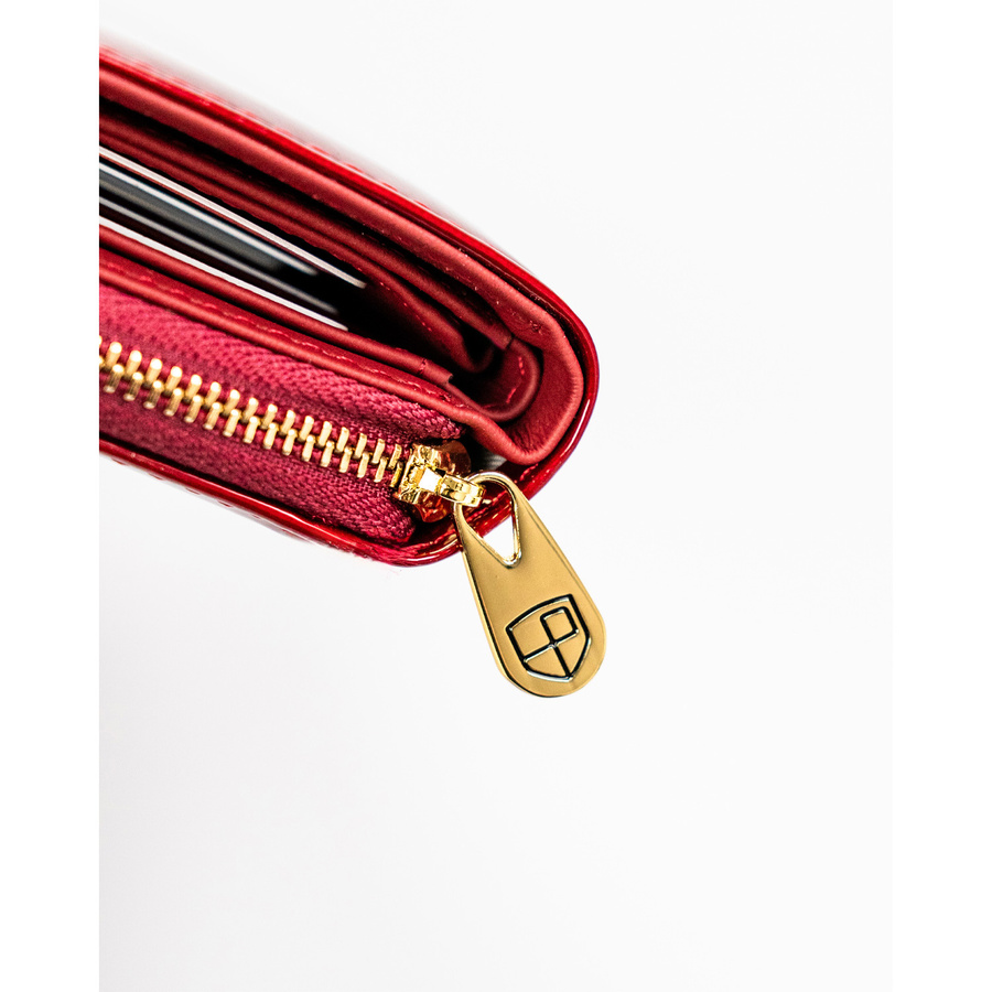 Skórzany portfel damski z suwakiem - Peterson