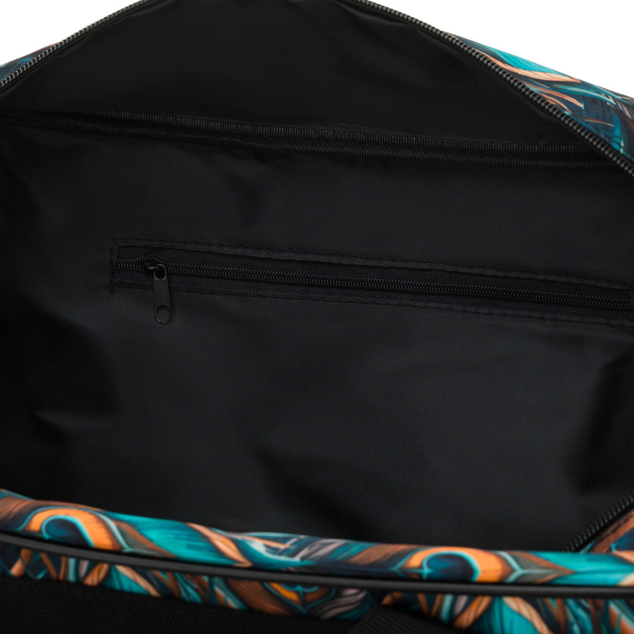 Torba podróżna z wytrzymałego poliestru z roślinnym wzorem wyposażona w dopinany pasek - Rovicky