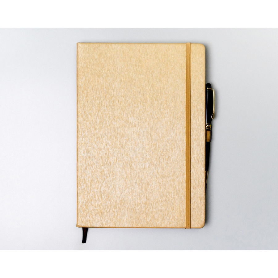 Beżowy notes w formacie A5 zadrukowany w linie - Peterson