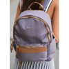 Szary, miejski plecak damski z poliestru zamykany suwakami - Peterson