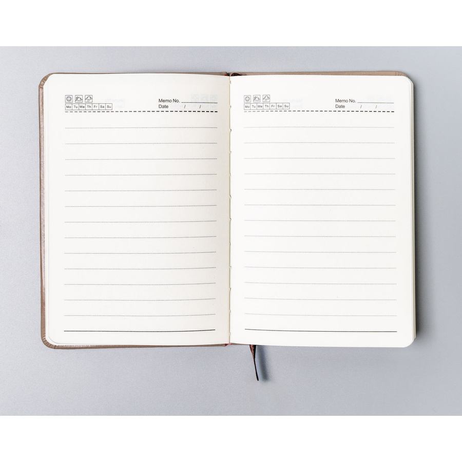 Notes w formacie A6 w  kolorze khaki zadrukowany w linie - Peterson