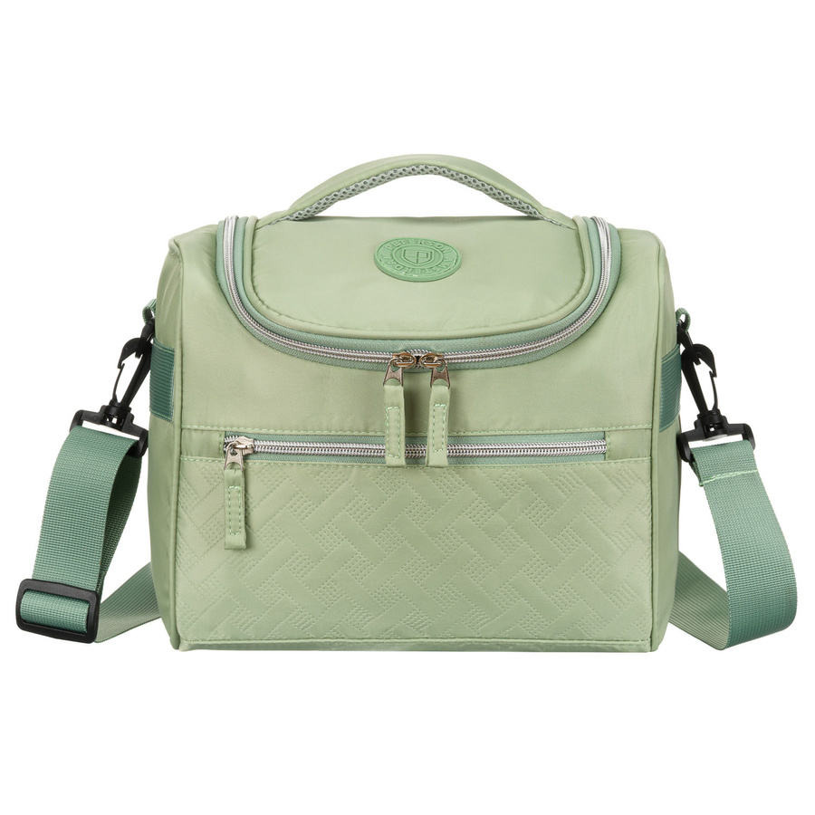 Zielona kosmetyczka podróżna z tkaniny syntetycznej z haczykiem do zawieszenia - Peterson