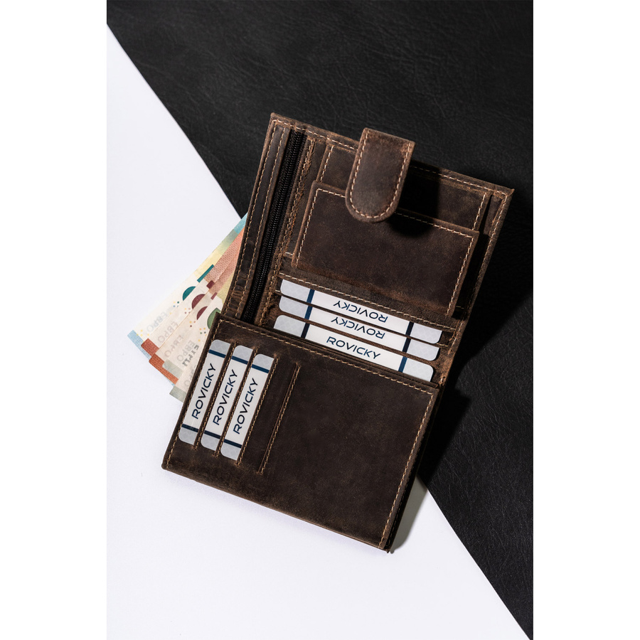 Duży portfel męski z bydlęcej skóry naturalnej - Buffalo Wild