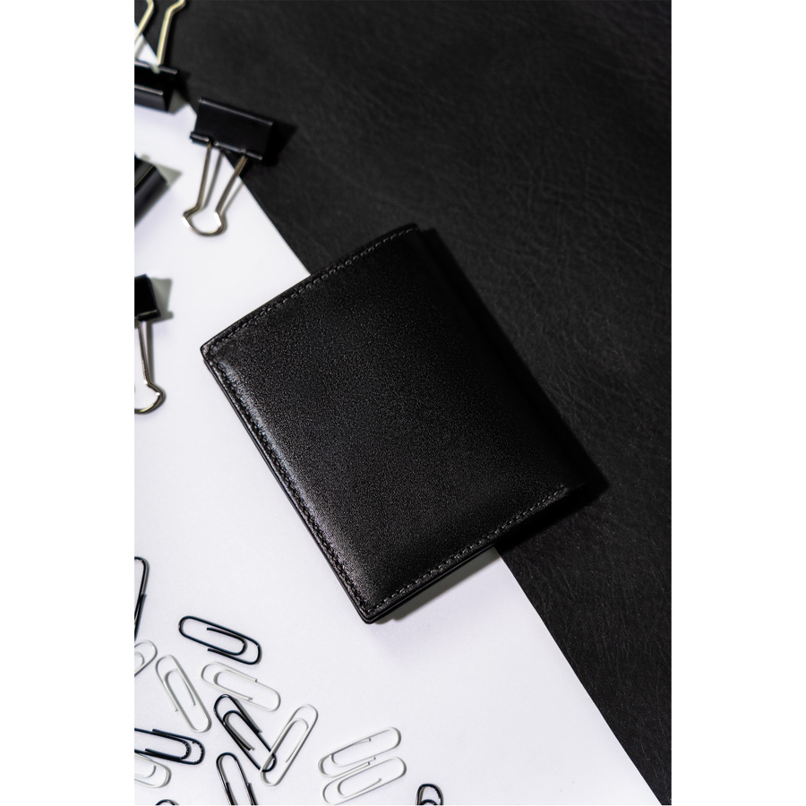 Skórzane, eleganckie etui na dokumenty w czarnym kolorze - Rovicky