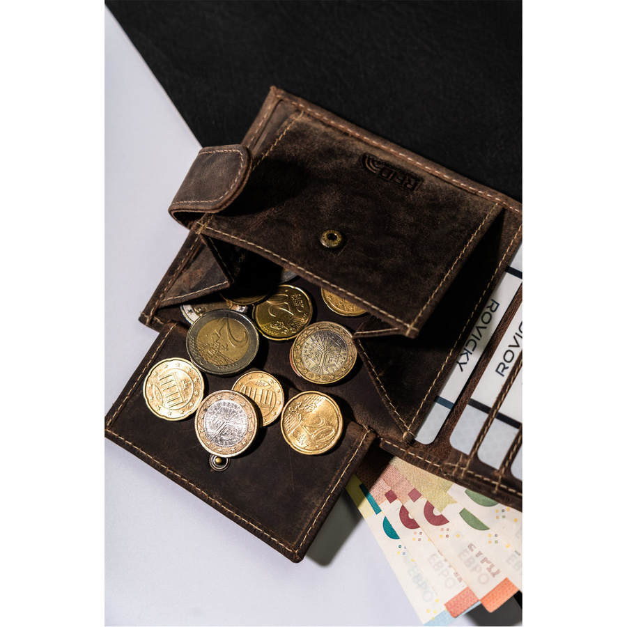 Duży skórzany portfel męski z zatrzaskiem - Buffalo Wild