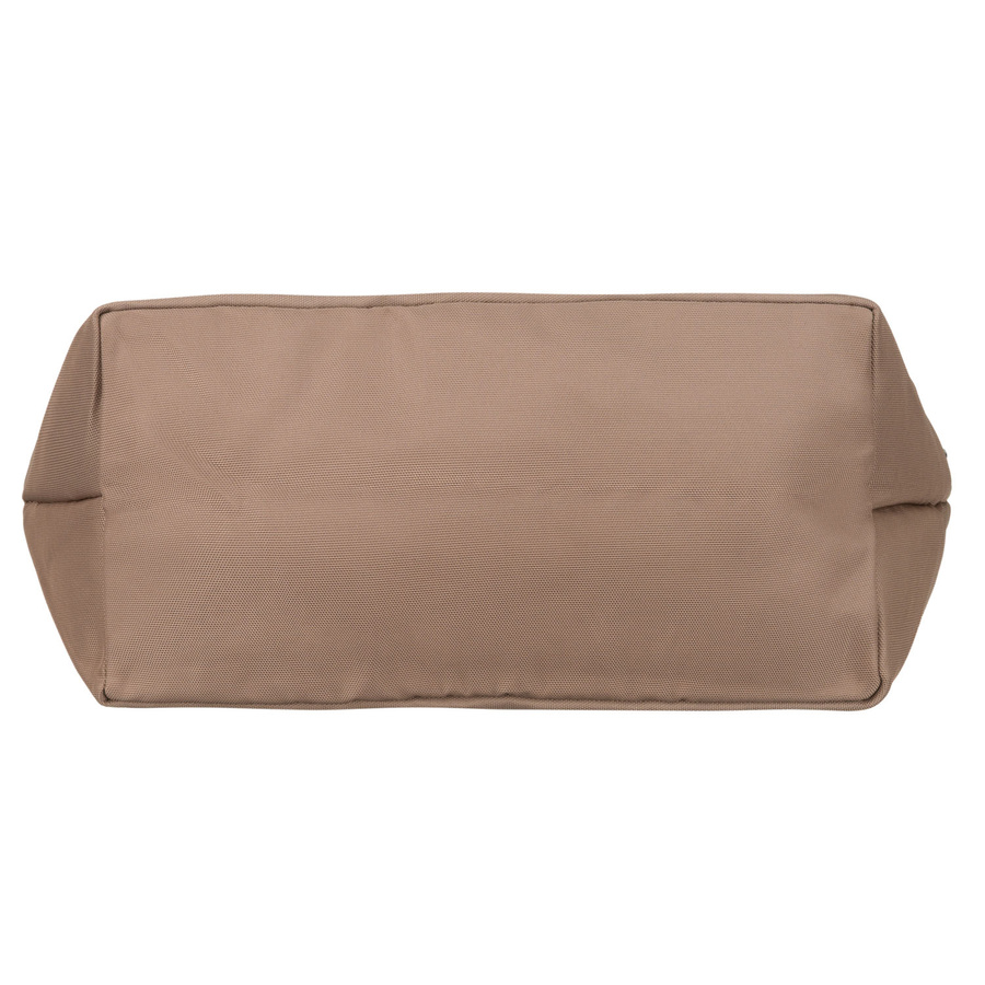 Duża torba damska z poliestru w beżowym kolorze, jednokomorowa - Peterson