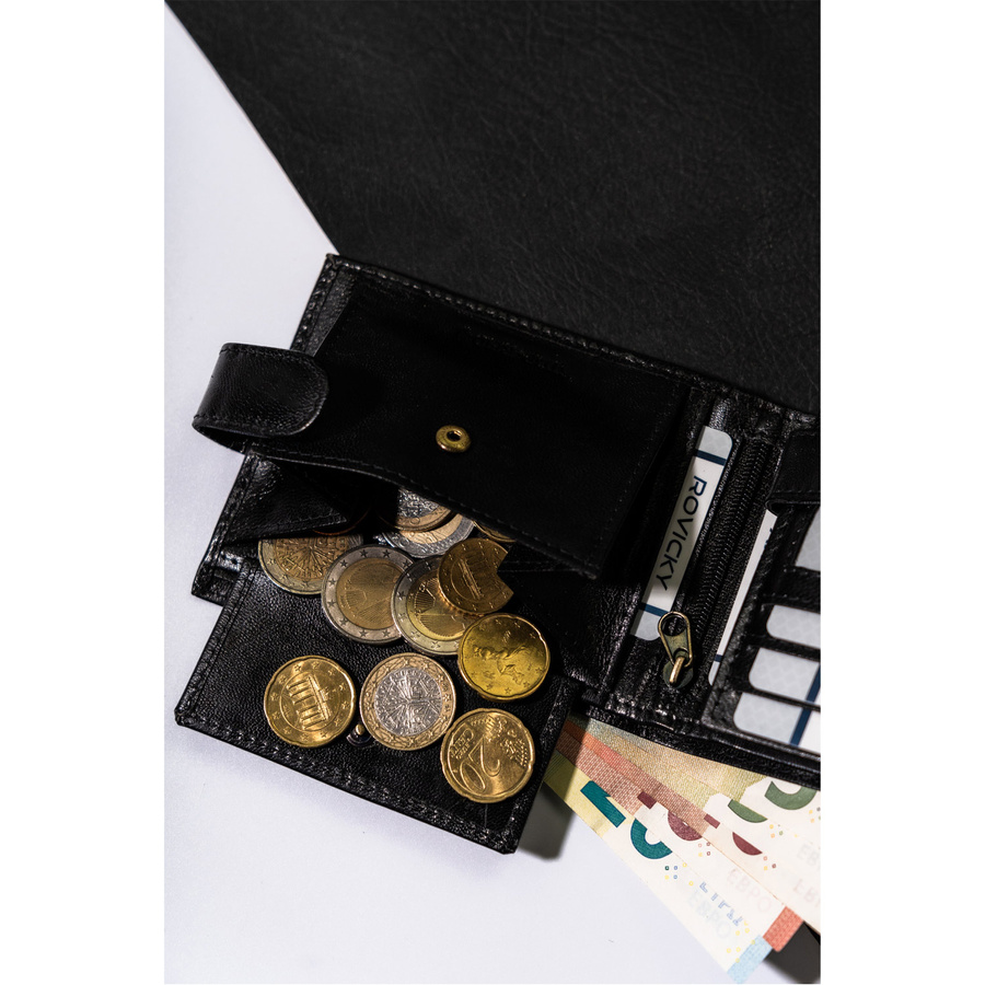 Klasyczny męski portfel na zatrzask z technologią RFID - Rovicky