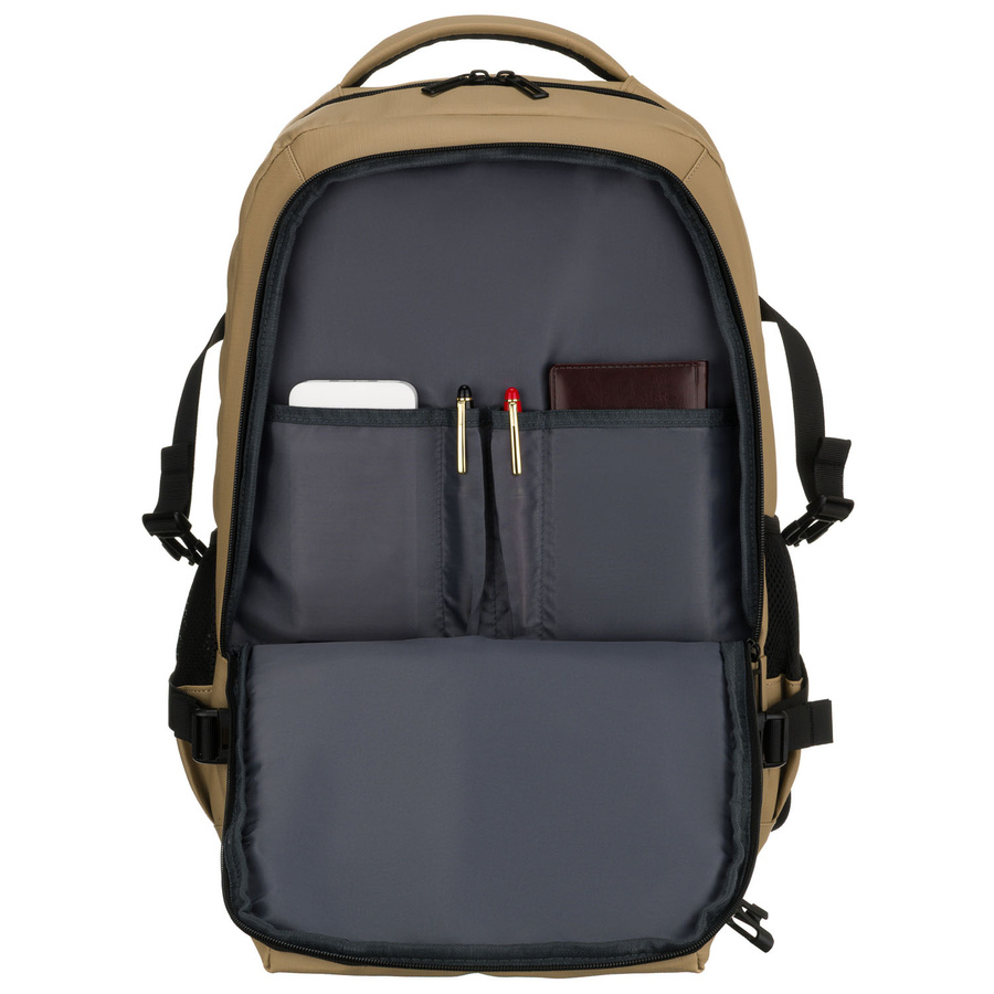 Duży plecak podróżny w kolorze khaki z miejscem na laptopa, dwukomorowy - Peterson
