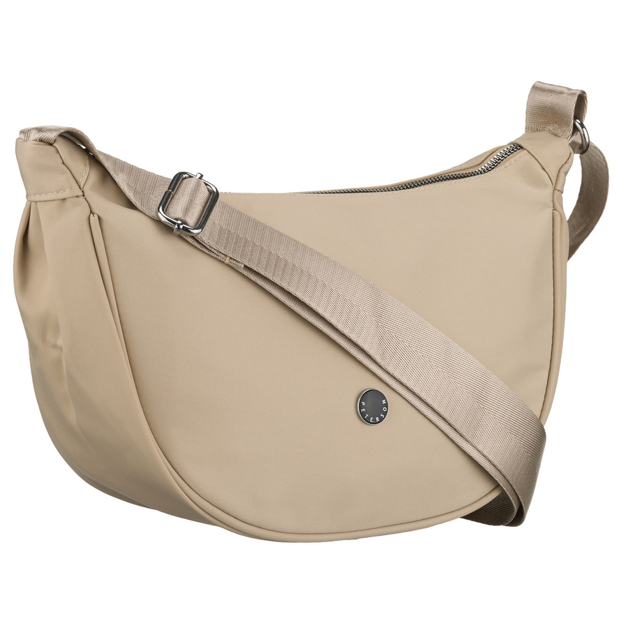 Listonoszka damska z poliestru w kolorze beżowym, jednokomorowa z zewnętrzną kieszonką - Peterson