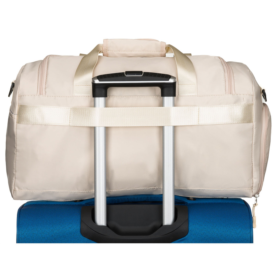 Beżowa torba podróżna lub na siłownię wykonana z poliestru - Peterson