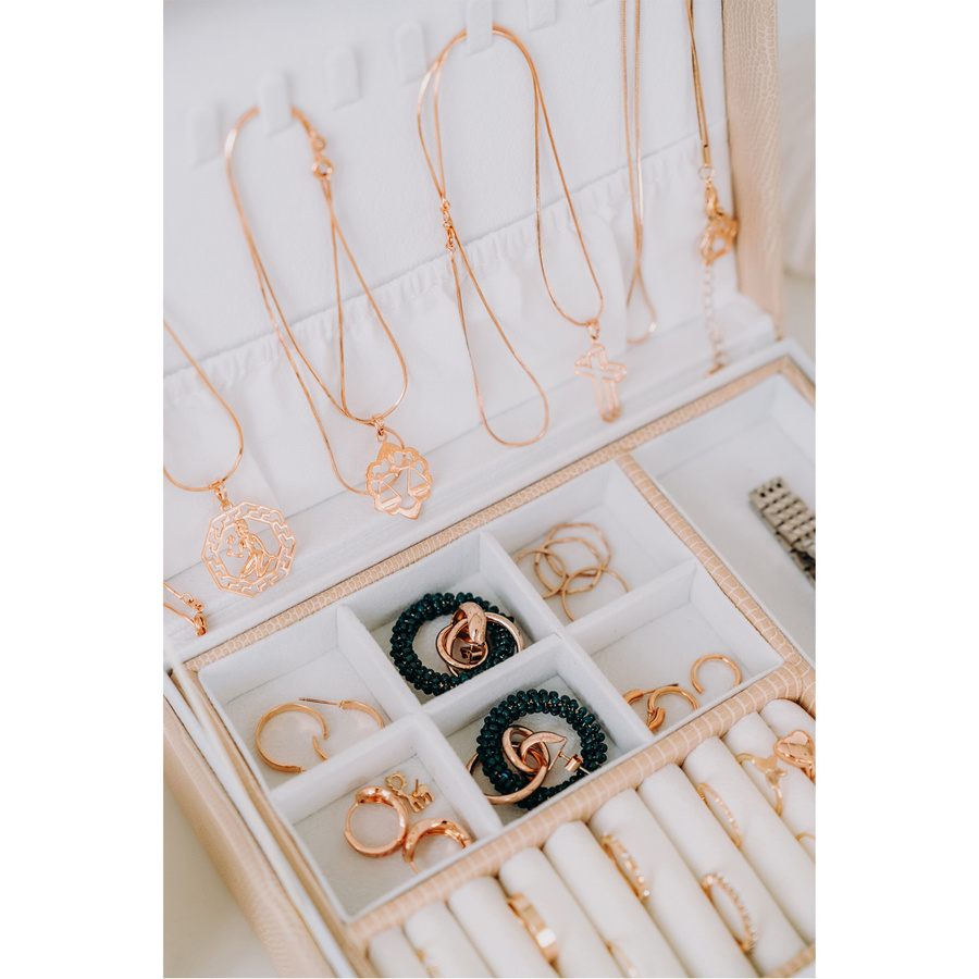 Elegancki organizer na biżuterię z przegródkami - Peterson