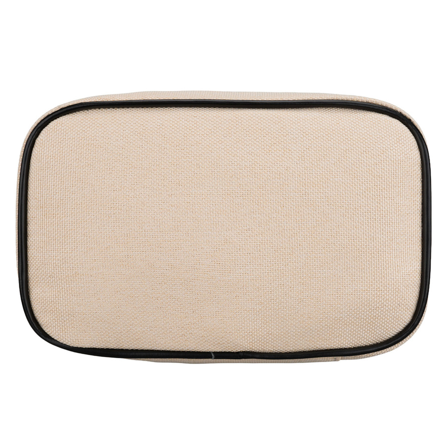 Beżowo-czarna kosmetyczka z tkaniny syntetycznej, jednokomorowa - Peterson