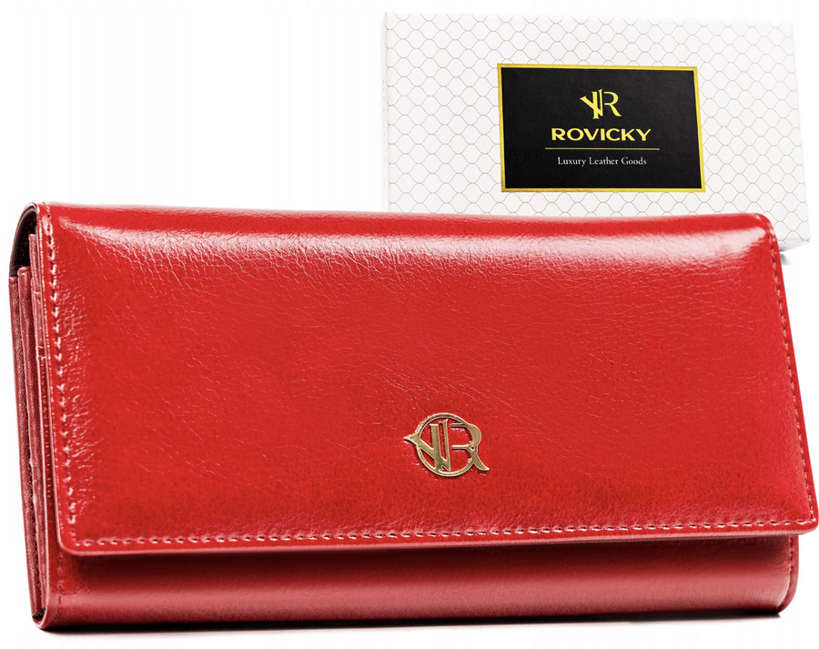 Duży portfel damski ze skóry naturalnej i ekologicznej - Rovicky