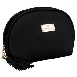 Czarna kosmetyczka z materiału syntetycznego zamykana suwakiem - Peterson