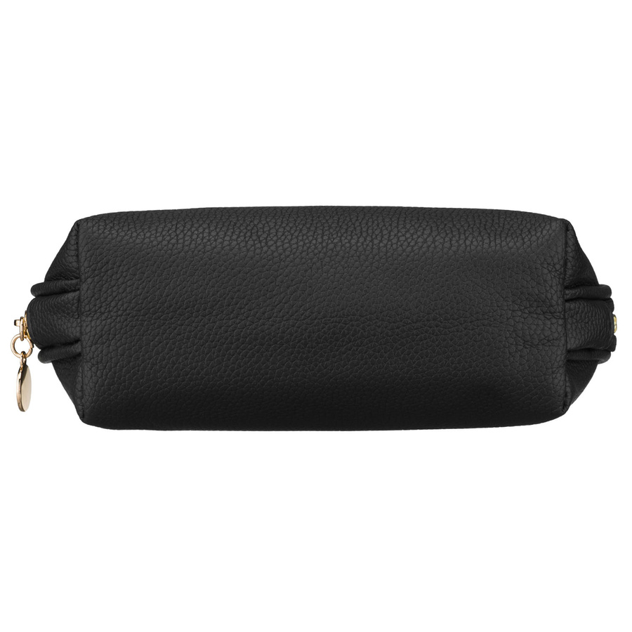 Czarna kosmetyczka ze skóry ekologicznej zamykana suwakiem - Rovicky