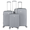 Zestaw walizek podróżnych z tworzywa ABS w szarym kolorze - Peterson
