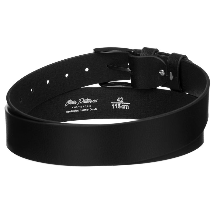 Zestaw prezentowy: skórzany portfel męski w czarnym kolorze z systemem RFID i pasek ze skóry ekologicznej - Peterson