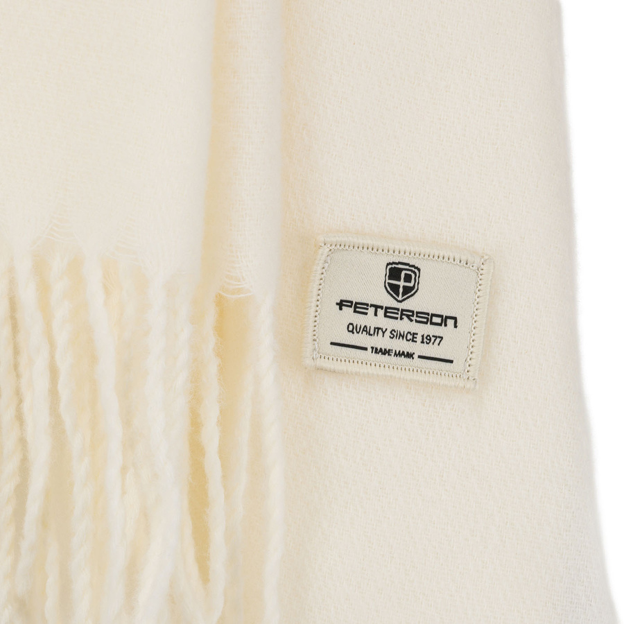 Biały, dwustronny szalik damski z poliestru - Peterson