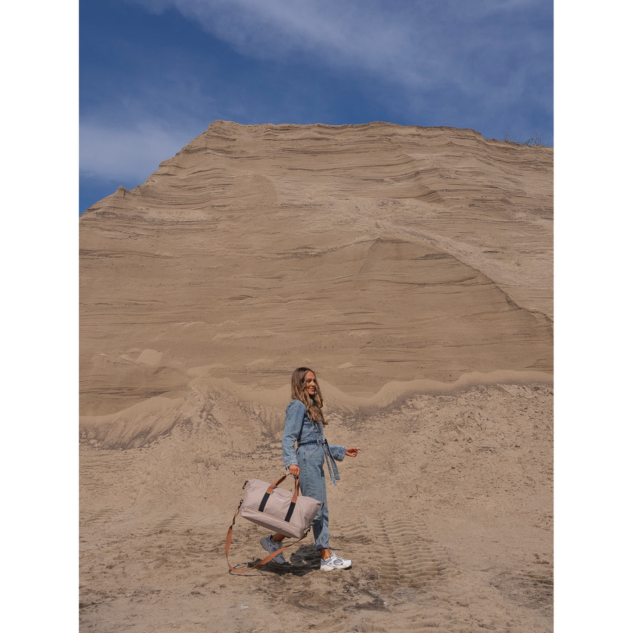 Beżowa, wodoodporna torba podróżna z poliestru - Peterson