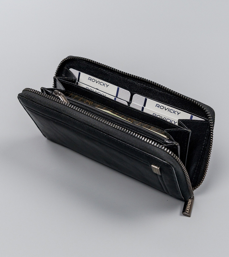 Duży portfel damski piórnik na zamek - Rovicky