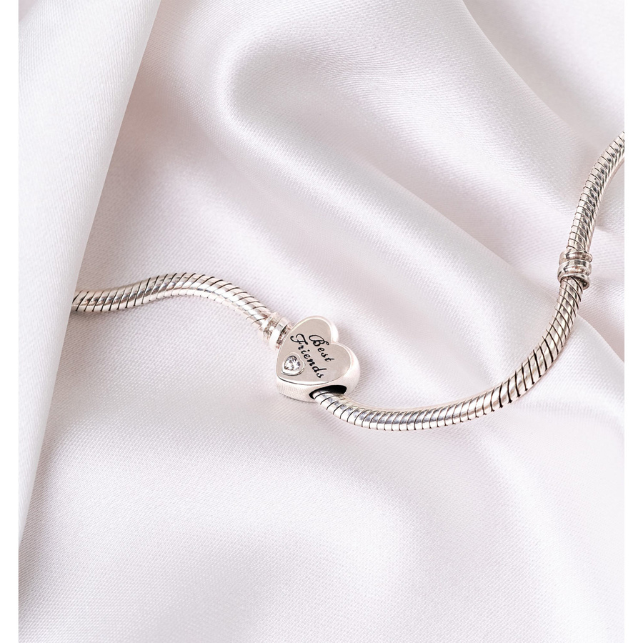 Srebrny charms best friends z cyrkonią do modułowej bransoletki - Peterson