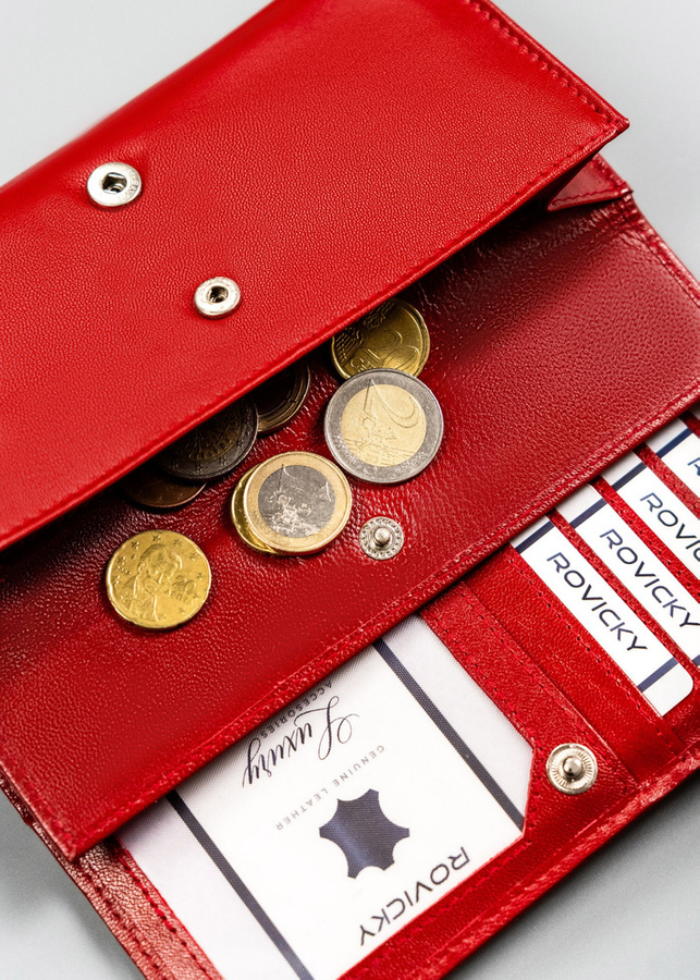Skórzany portfel damski w orientacji poziomej na zatrzask - 4U Cavaldi